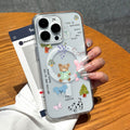 Girly cartoon animal paradise iphone 17 case, apple 16 shockproof high-transparency magnetic soft case
