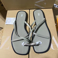 One-word buckle elegance sandals for women 2024 summer new arrival lady elegant street style toe flats european station preppy style