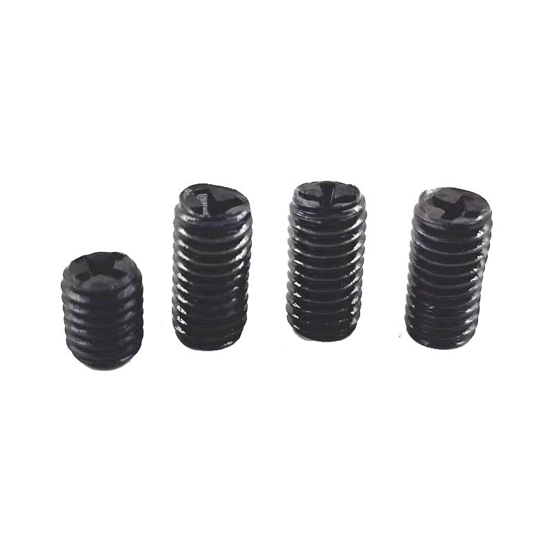 Cross groove flat end machine meter screw M2 black iron-plated nickel-plated copper-plated setting screw top wire headless stop payment screw M4