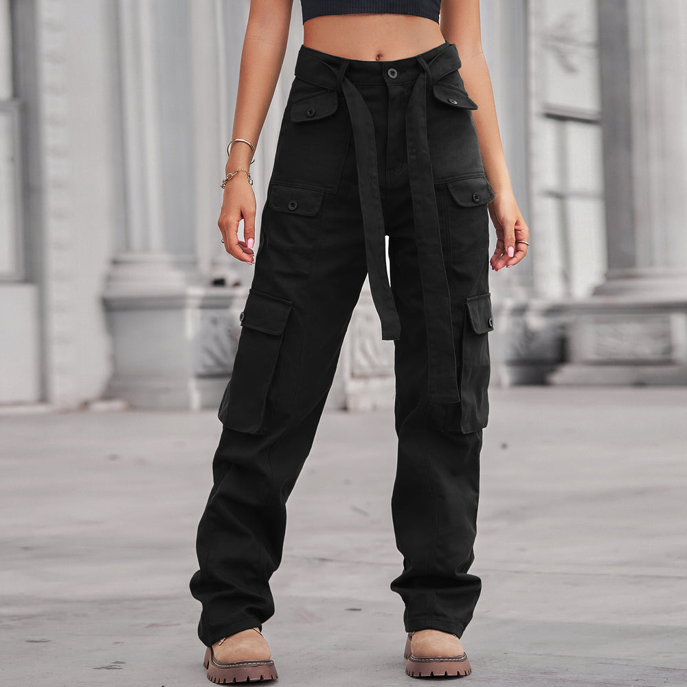european and american style cross-border e-commerce  new arrival washed denim multi-pocket heavy-duty casual work pants