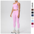 European and american new cloud-like compression yoga set - shockproof, quick-drying, beautiful back design - outdoor leisure running fitness apparel