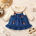 Dress baby girl mushroom cartoon dress baby spring & fallsweet fresh silmdressgirl korean style