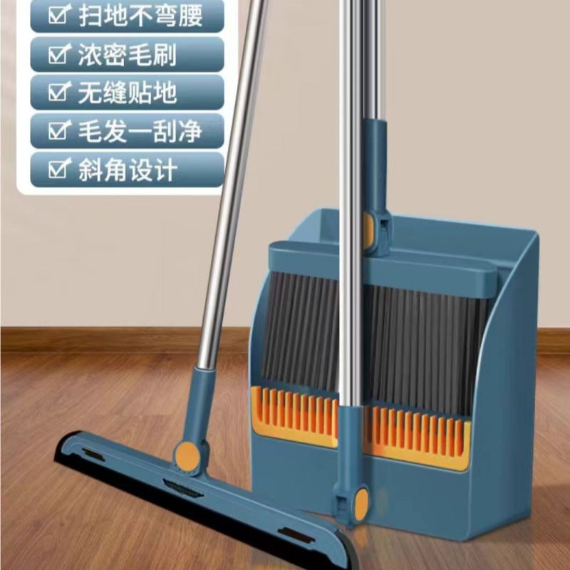 Broom and dustpan set for home indoor and outdoor broom and dustpan combination plastic suit magic silicone broom