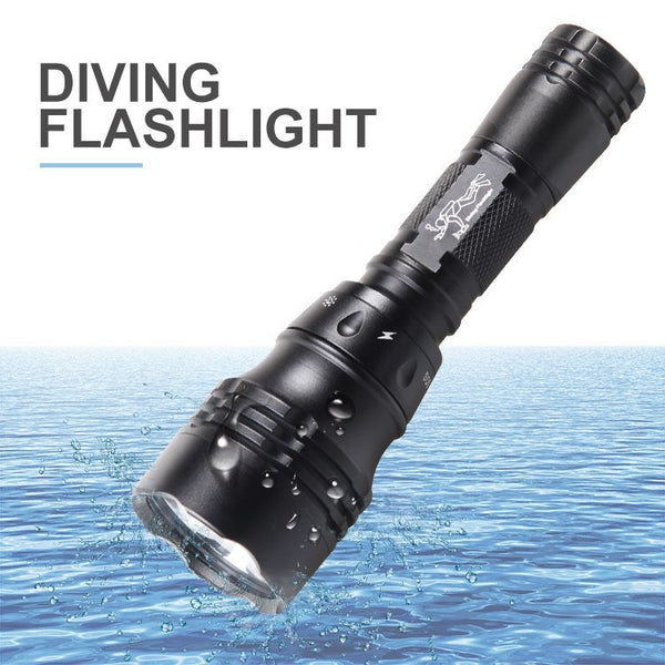 New  T6 strong light charging diving flashlight LED intelligent adjustment function aluminum alloy high-power flashlight