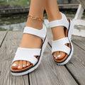 summer new arrival: plus size women's casual comfortable peep-toe soft sole roman style sandals wholesale
