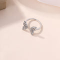 Wholesale diamond-studded open ring - european & american cross-border fashion jewelry, butterfly ring, versatile minimalist handpiece for women