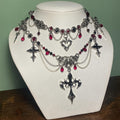 Halloween cross pendant wholesale - european & american cross-border necklace, light luxury, high-end, royal court style layering jewelry accessories for women