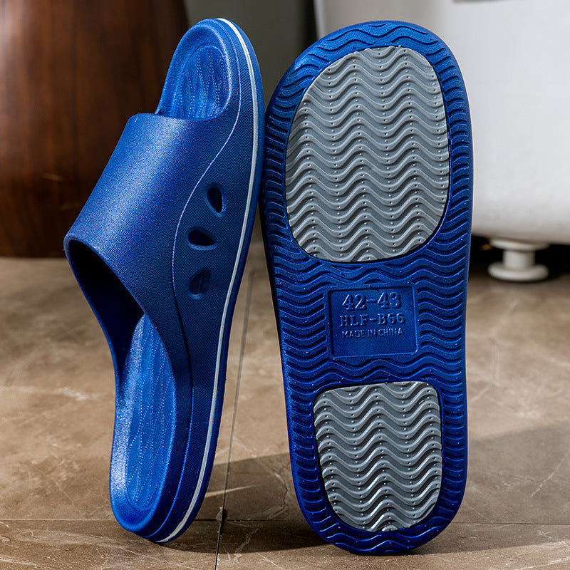 2023 new men's slippers - outdoor wear, summer, home use, non-slip, thick sole, indoor house slippers, women's one-strap sandals