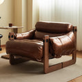 People sofa chair jersey island chair living room medieval style leather sofa chair casual lazy chair solid wood retro lounge chair