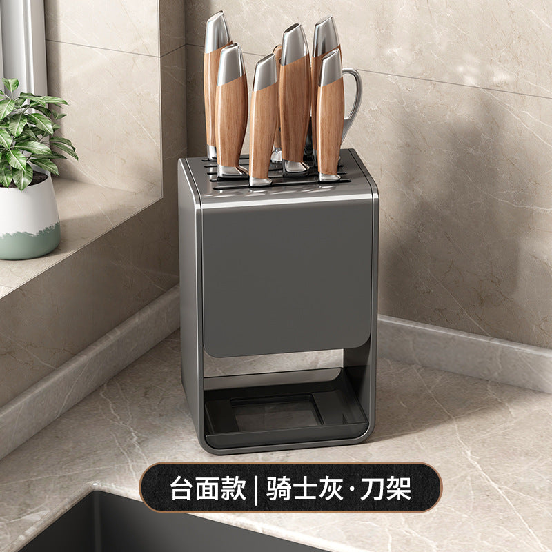 Kitchen chopstick tube rack non-punching wall-mounted wall drain acrylic chopstick cage chopstick basket storage box knife holder