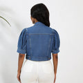 cross-border  fashion trendy minimalist summer women's denim cropped jacket new arrival