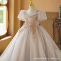 Amazon hot selling girls' runway piano performance dress kids dress princess gown high-end elegant flower girl dress