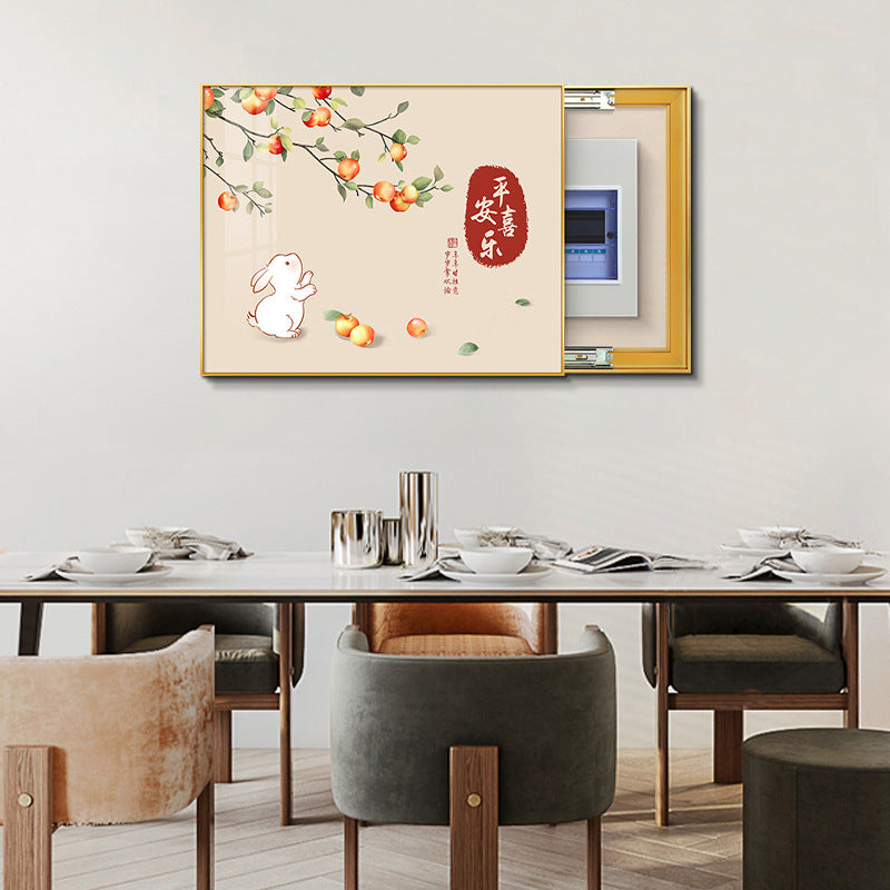 Nordic meter box decorative painting, no punching distribution box, electric switch box shielding hanging God of Wealth switch box, meter box mural