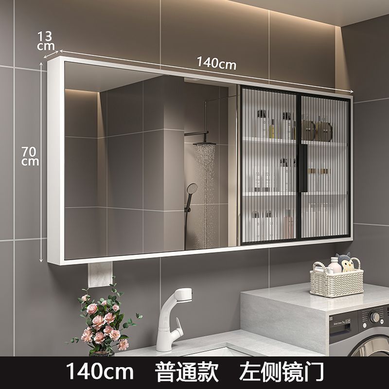 Solid wood bathroom smart mirror cabinet separate wall-mounted bathroom storage mirror mirror box rack integrated vanity mirror