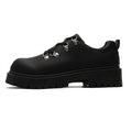 Men's shoes 2026 new arrival carbon black mickey derby shoes niche style original workwear thick sole heightened big toe casual leather shoes