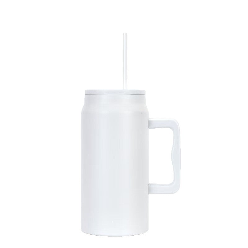 Amazon 50oz large capacity handle thermos cup 304 stainless steel car cup with straw portable ice cup