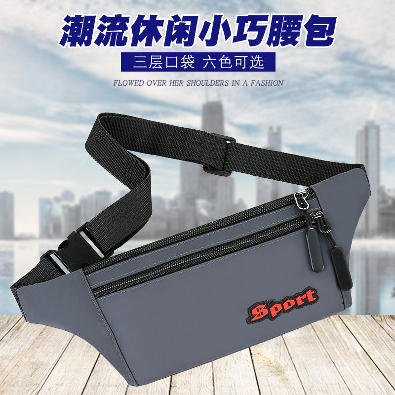 Cross-border Korean version Men's fanny pack Sports shoulder messenger bag Waterproof trendy casual mobile phone bag Construction site cashier bag Portable