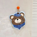 New arrival hanging thickened super absorbent cute cartoon hand towel coral velvet small square towel kitchen and bathroom dual use