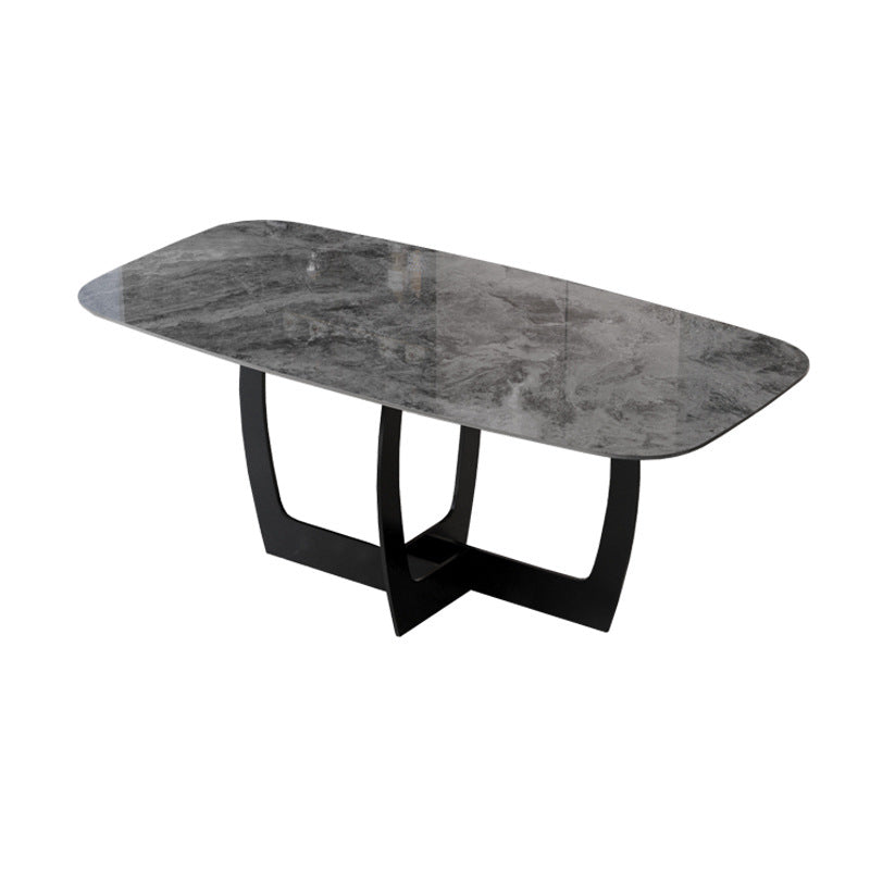Direct from the source: italian minimalist rock slab dining table - glossy, modern, and minimalist design for large families