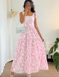 european and american summer  bohemian print sundress