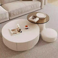 Coffee table round combination coffee table for home living room special-shaped removable cream light luxury slate coffee table french style