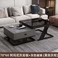 Modern minimalist extendable coffee table, luxury home rock slab coffee table, minimalist small apartment square modular coffee table