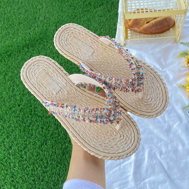 Women's flat slippers - korean style fashion flip-flops - summer sandals - new comfortable soft sole thong beach slippers