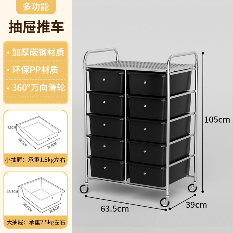 Multi-tiered storage cabinet with drawers - versatile organizer for home, space-saving, black
