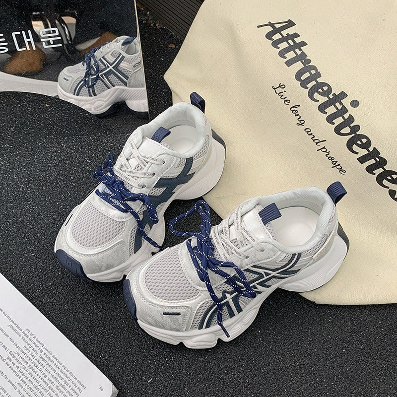 European station dad shoes women's 2026 summer new mesh breathable thick sole heightened retro best selling sports casual shoes