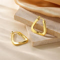 Luxury chic minimalist triangle earrings for women - titanium steel k-gold plated geometric studs
