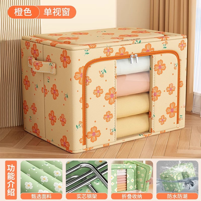 Clothes Storage Box Oxford Cloth Household Wardrobe Clothing Organizing Box Foldable Bag Basket Baina Box Storage Artifact