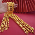 menclassyelegance 60cm sand gold necklace, cylindrical faucet necklace, rich men necklace