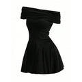 Amazon cross-border women's fashion : sweet & spicy off-the-shoulder mini dress - new summer collection, high-waisted, one-shoulder design