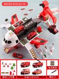 Firefighting transformation series [4 cars + 12-piece road sign set] + batteries