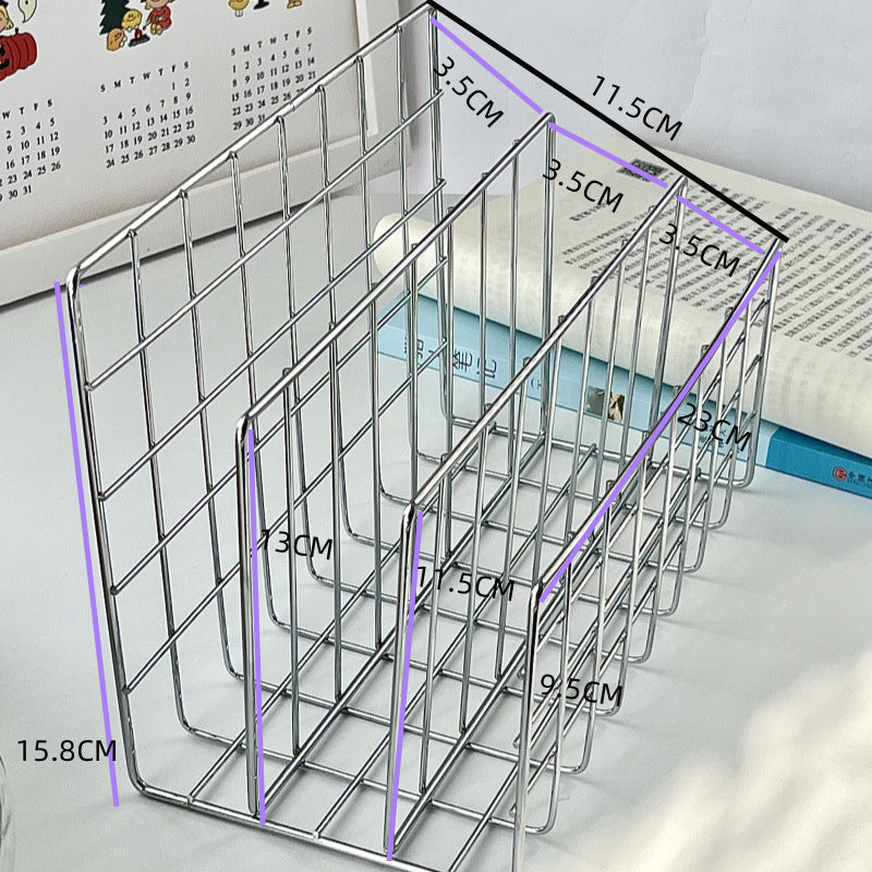 Desktop wrought iron rack ins wind simple office dormitory finishing rack metal bookstand desk storage rack