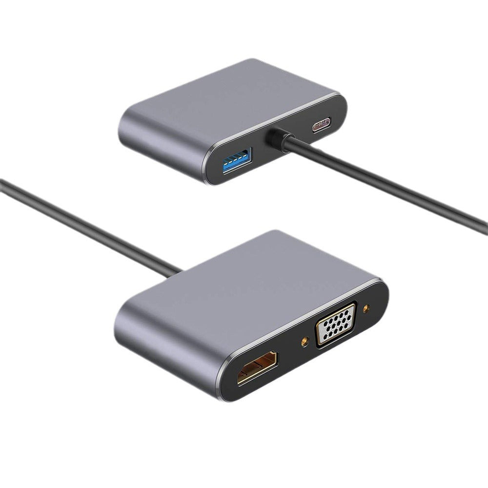Type-c four-in-one docking station c to 4khdmi+vga+usb3.0+pd100w converter multi-interface