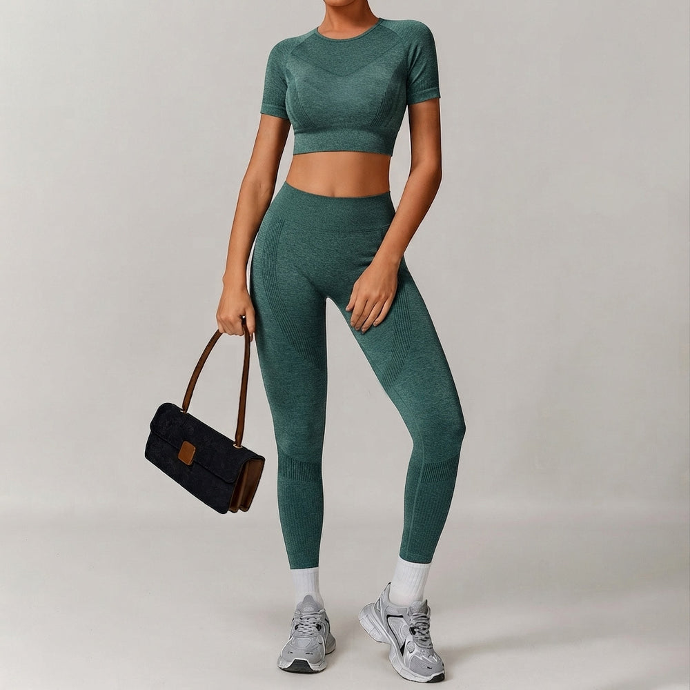 autumn/winter new women's activewear set: high-waisted, high-stretch, quick-dry workout outfit for pilates and yoga