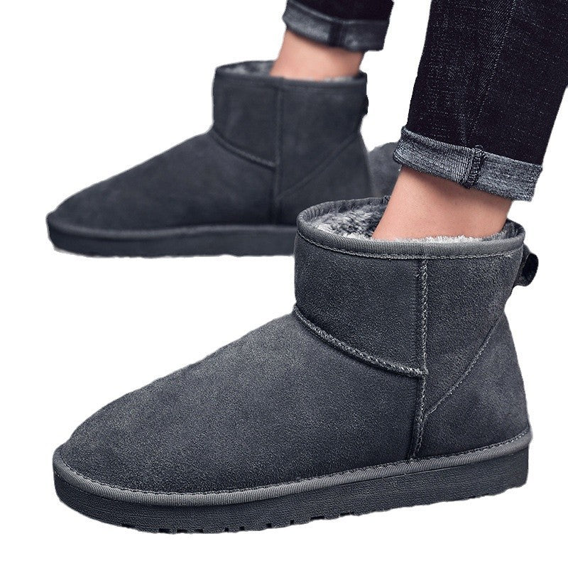 Foreign trade cotton slippers men's winter couple bag heel velvet stepping on shit thickened warm cotton shoes snow boots wholesale