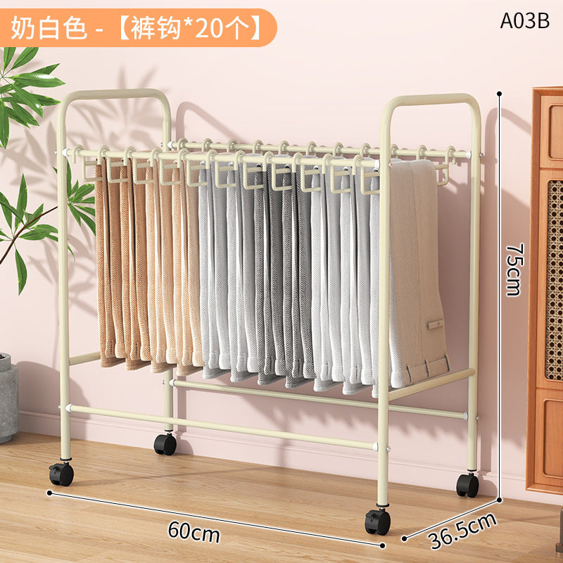 Pants rack storage artifact multi-functional removable household wardrobe multi-layer seamless large hanger pants hanger storage rack