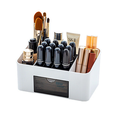 Desktop dresser storage box, grid lipstick makeup brush storage box, large capacity, high-end cosmetic storage box.