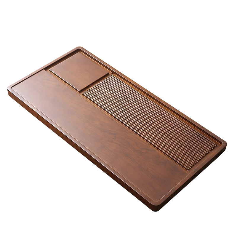 Solid wood tea tray, starting from one piece, for home, one piece, rectangular, casual office, dry tea table, kung fu style, with drainage