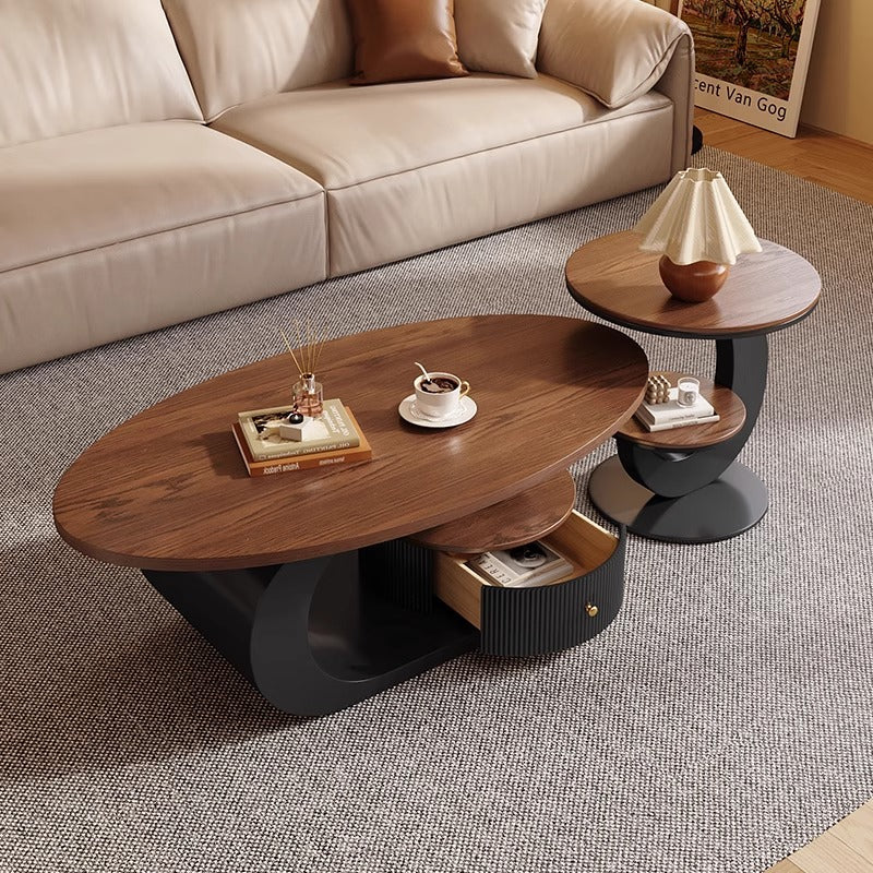 Medieval style wooden coffee table wabi-sabi style frenchretrofor home living room small apartment designer classy sense tea table