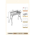 Outdoor bbq grill - heavy duty, foldable, smokeless bbq rack - home bbq charcoal stainless steel portable grill