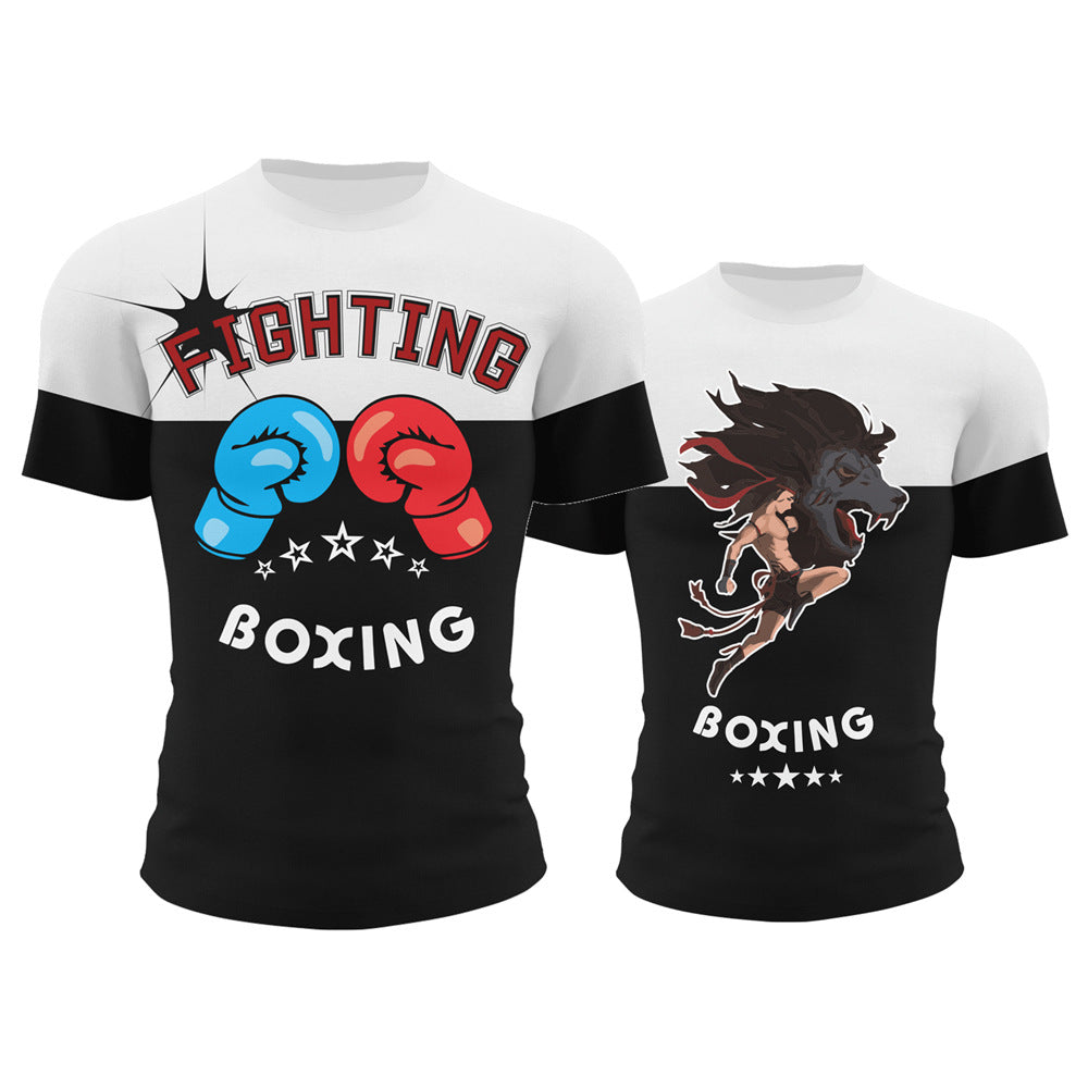 European and American men's boxing fighting training tights Muay Thai fighting Sanda fighting boxing clothes sports quick-drying clothes