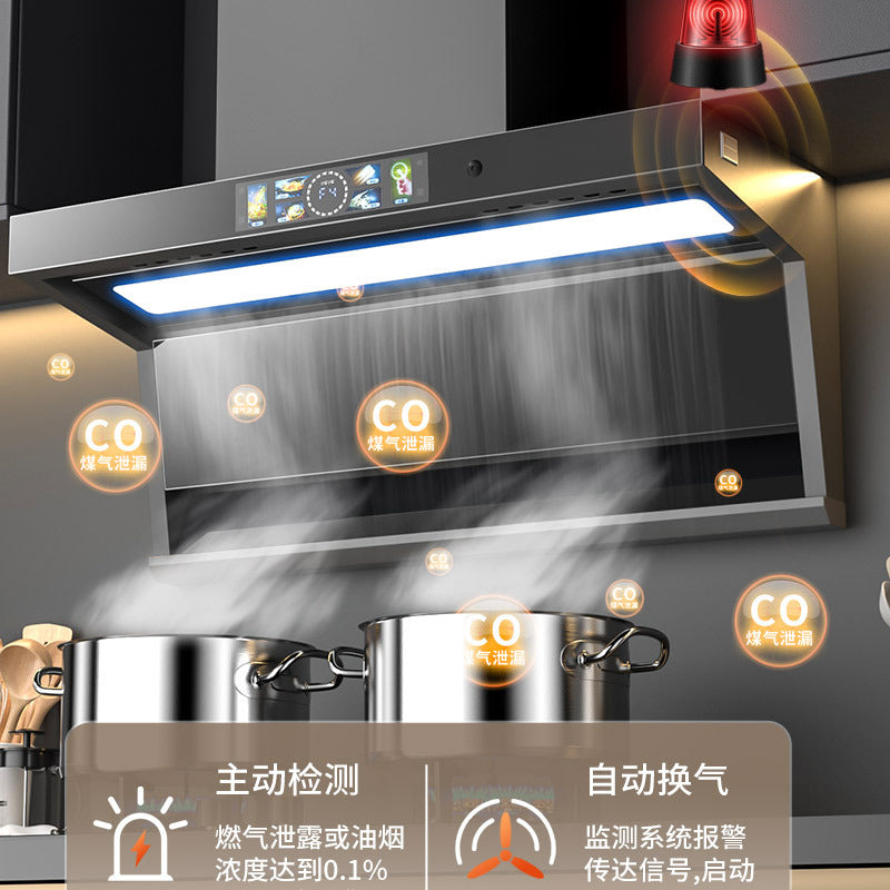 Wholesale xinfei range hood for home kitchen large suction free disassembly and washing small 7-shaped top side double range hood