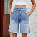 Ebay european and american cross-border foreign trade spring and summer new  independent station washed casual gradient five-point denim shorts