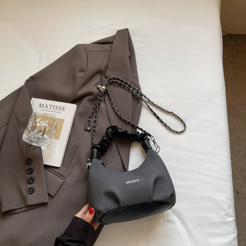 Foreign trade super fire foreign gas fold portable dumpling bag women 2025 new summer fashion versatile chain messenger bag