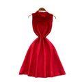 Elegant and chic: sleeveless knit a-line dress with ruffle trim – a slimming french-inspired summer staple