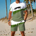 men's short-sleeve and shorts set, casual sportswear set, 3d printed cross-border hot seller, dropshipping available