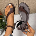 spring/summer new arrivals: european and american style women's thong sandals with buckle closure, flat sole, plus size available for cross-border e-commerce